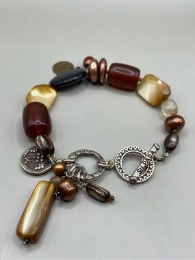 Silpada Bronze Pearl Mother of Pearl Bracelet